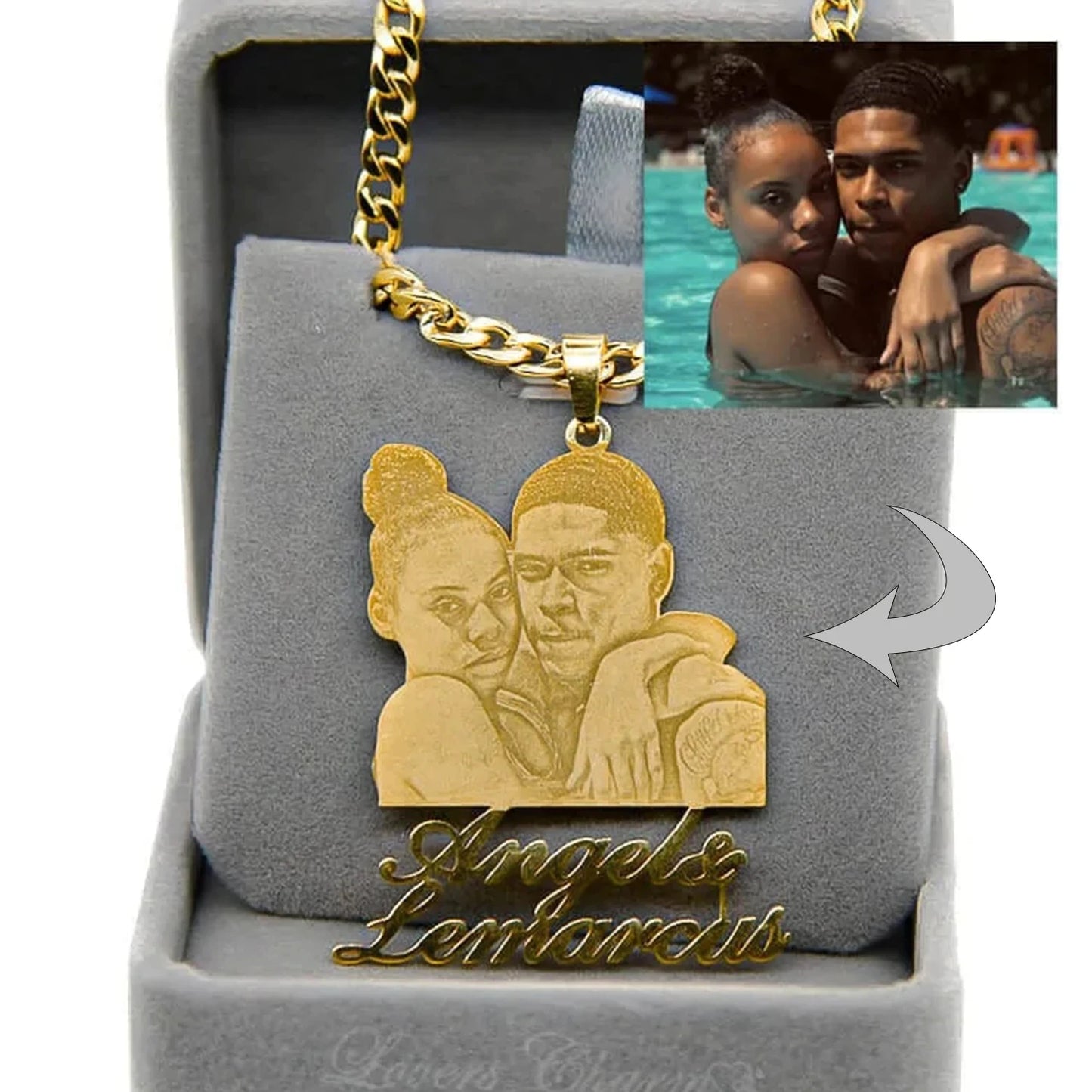 Personalized Gift Custom Photo Engraved Necklace Custom Photo Pendant Family Jewelry Gifts Free Jewelry box