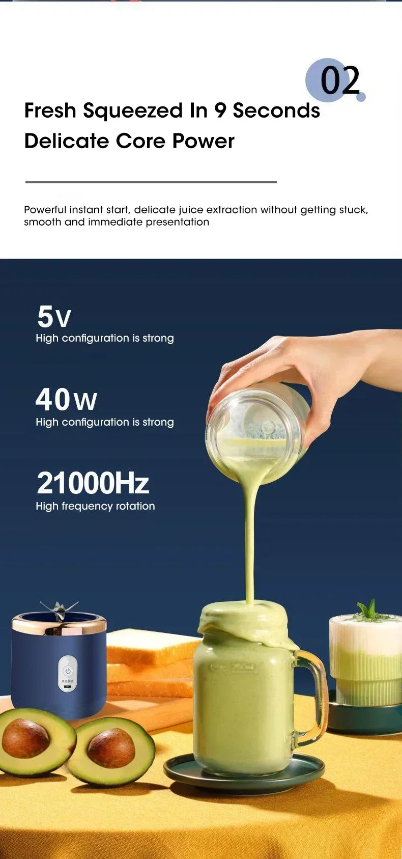 Portable Electric Juicer Cup 400ML – USB Rechargeable Wireless Fruit Blender | Automatic Smoothie Maker
