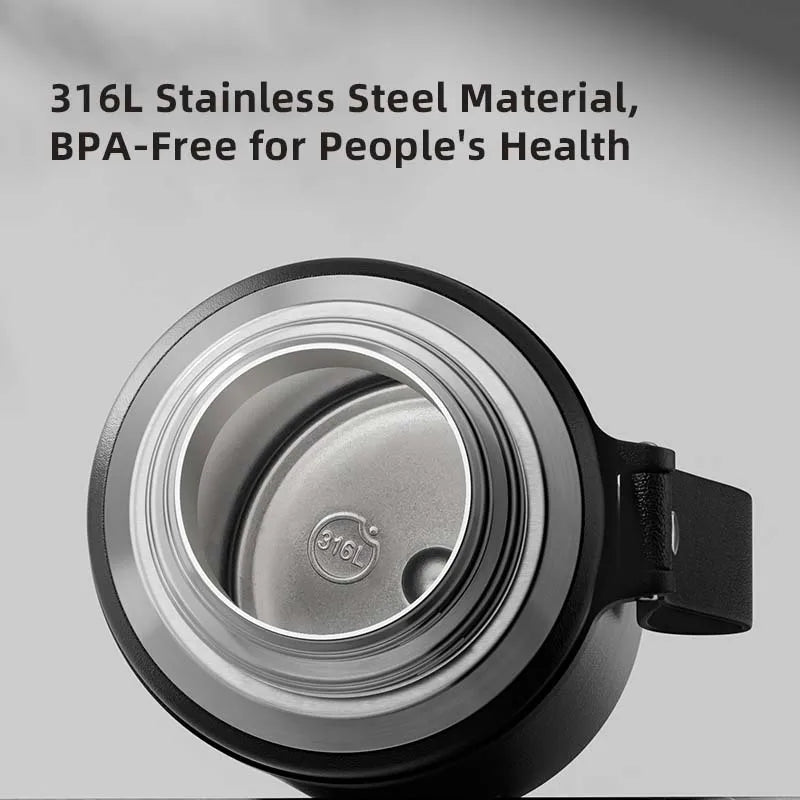 316L Stainless Steel Thermos Bottle – Magnetic Control Outdoor Flask, Insulated Travel Water Bottle