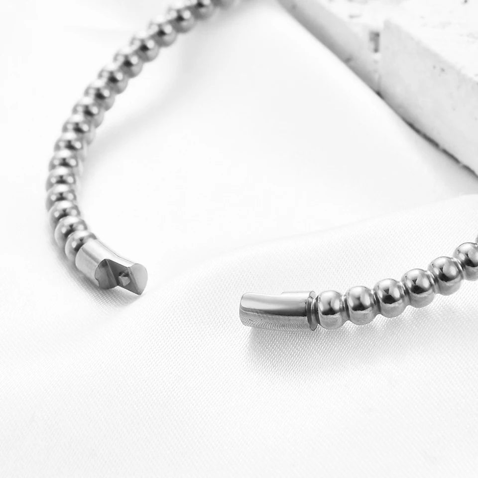 Stainless Steel Golden Bead Bracelet for Women Fashion Adjustable Chain Bracelets Daily Party Jewelry