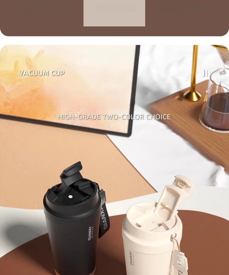GIANXI Stainless Steel Coffee Thermos Cup Retro Woven Lanyard Portable Heavy Caliber Easy To Clean Coffee Cold Cup Coffee Cup