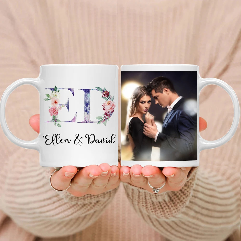 Personalized Photo & Name Mug – Custom Text White Ceramic Coffee Cup | Mother’s Day & Wedding Gift