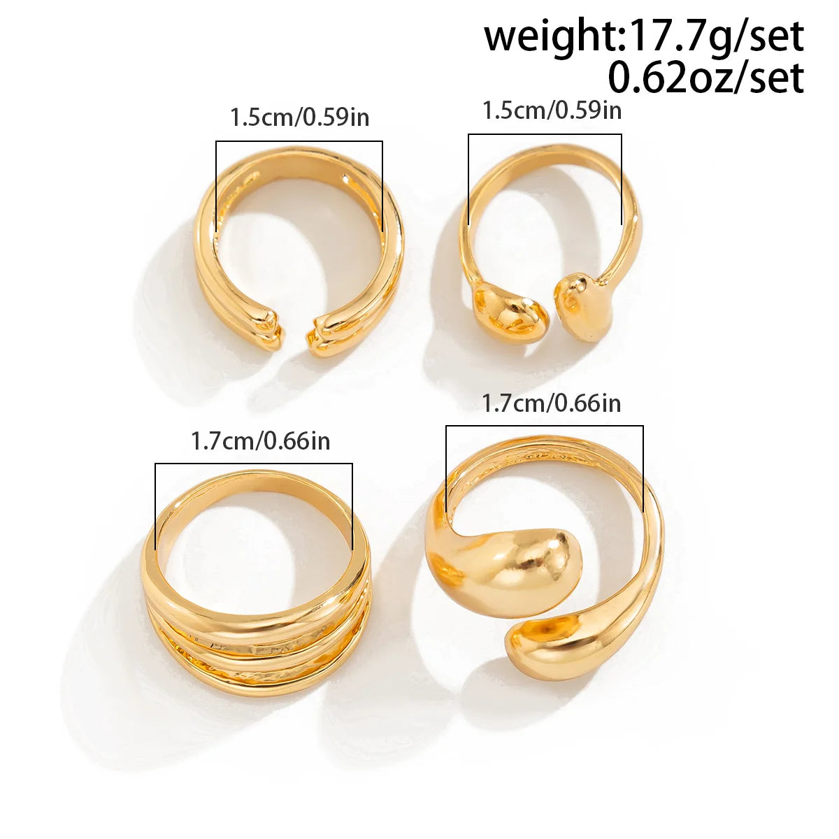 6 Style Geometric Metal Rings For Women Gold Silver Color Knuckle Joint Ring Set Jewelry
