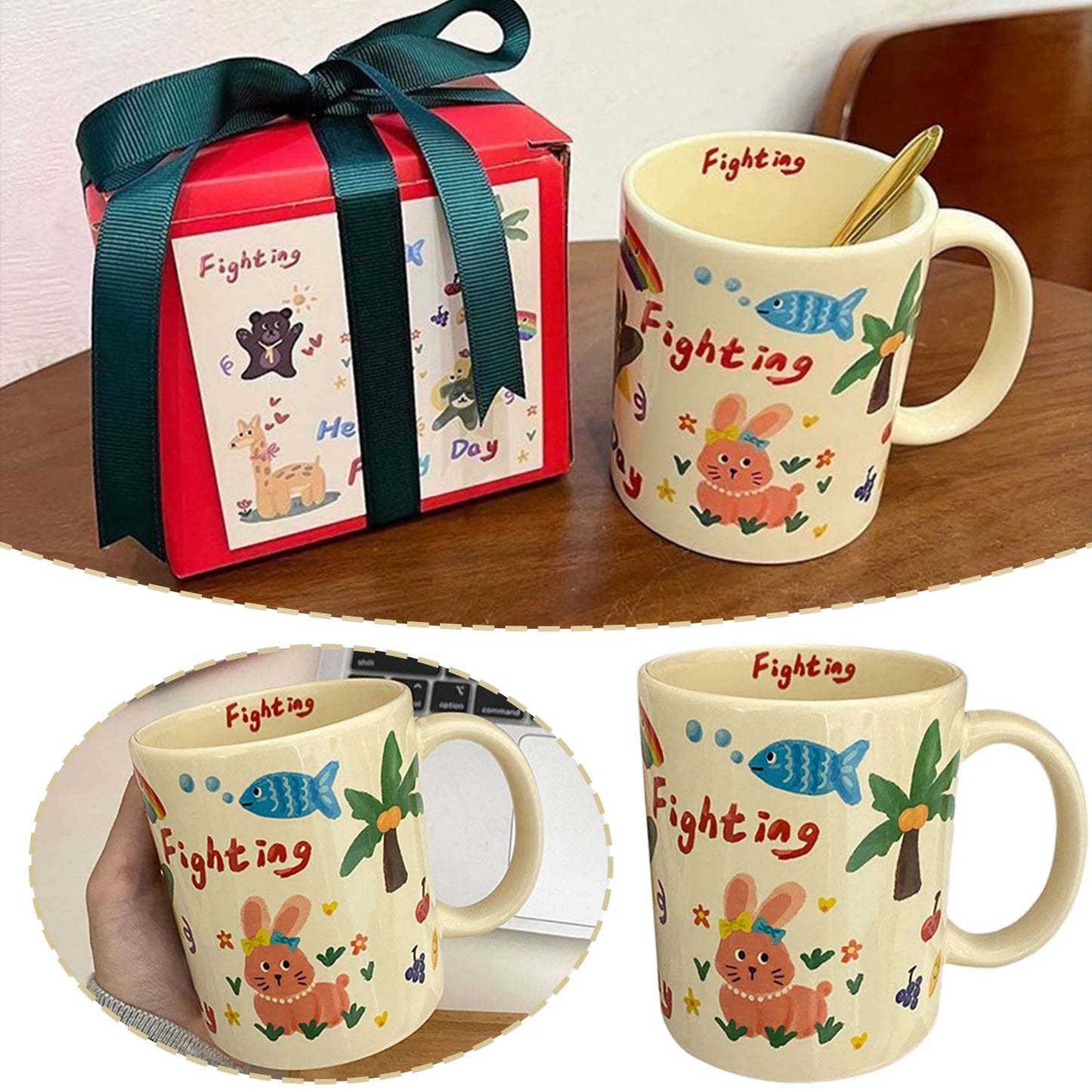Personalised Personalized Cartoon Dog Mug – Cute Custom Water Drinking Cup | Gift for Friends & FamilyCartoon Dog Mug Fashion Handheld Water Drinking Cup Present For Friends Family