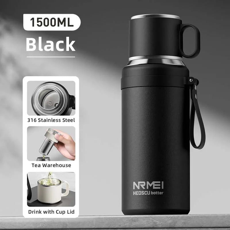 316L Stainless Steel Thermos Bottle – Magnetic Control Outdoor Flask, Insulated Travel Water Bottle
