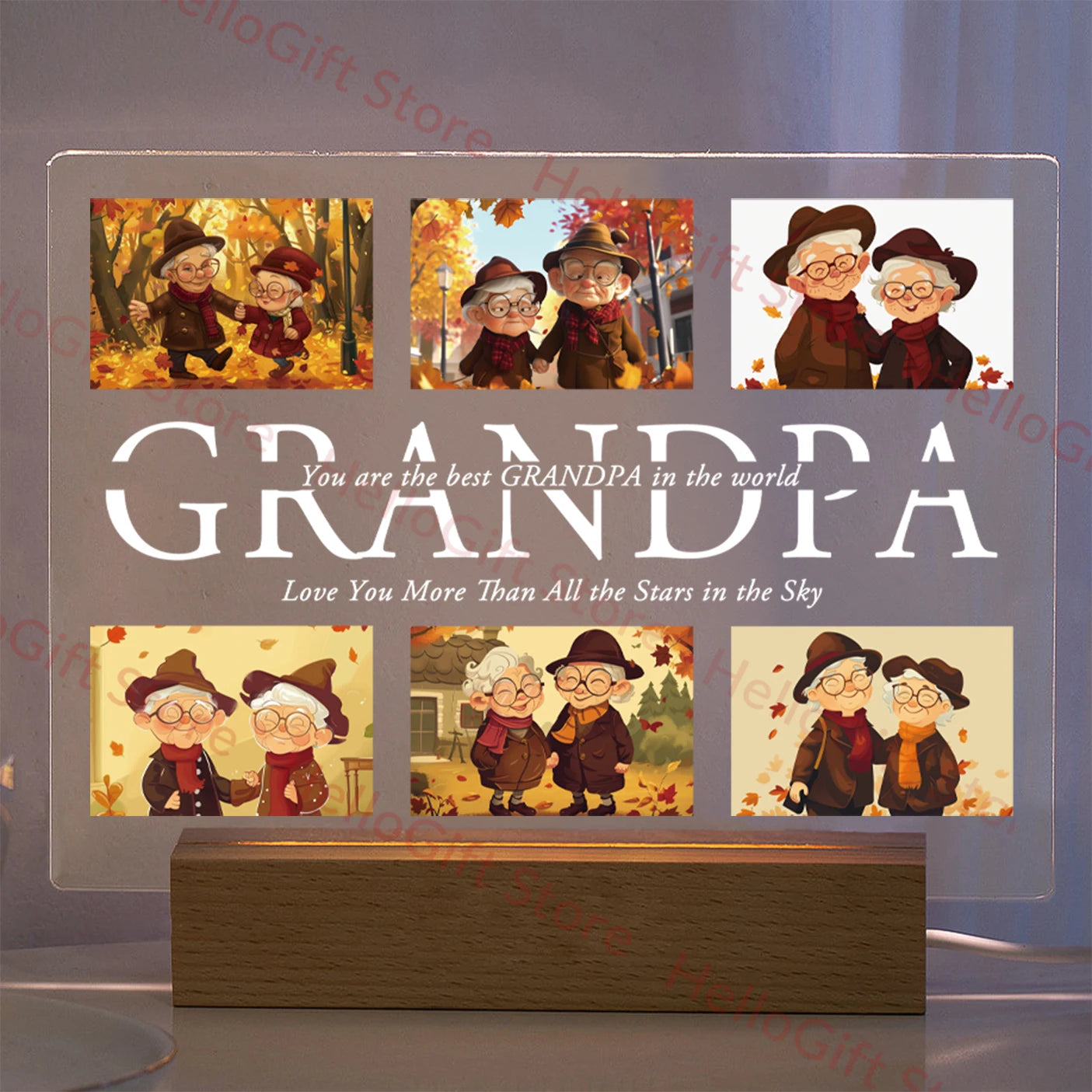 Personalized Custom Photo Text 3D Acrylic Lamp Customized Bedroom Night Light for MOM DAD LOVE Family Birthday