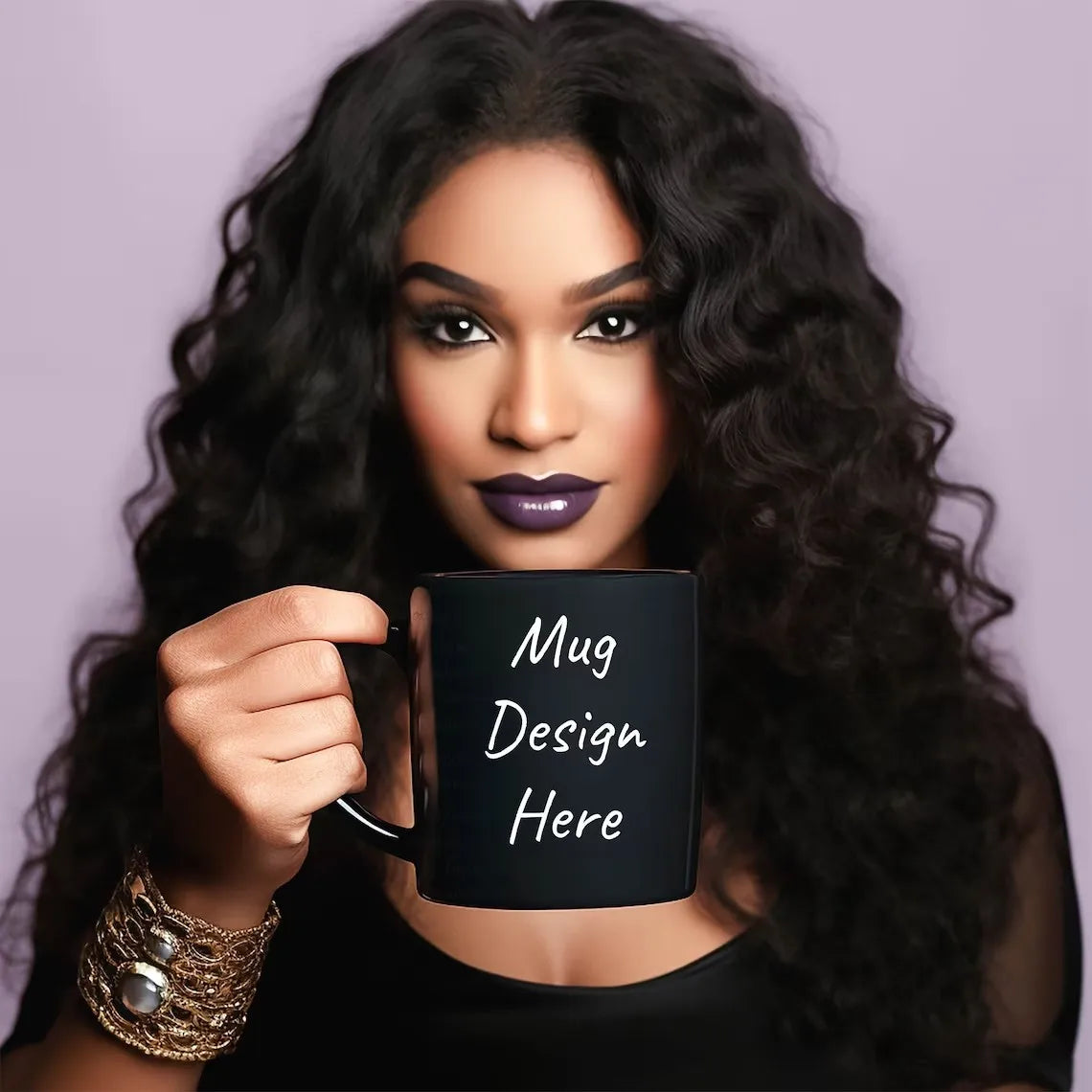 Custom Black Ceramic Mug 11oz – DIY Family Photo or Company Logo Personalized Cup