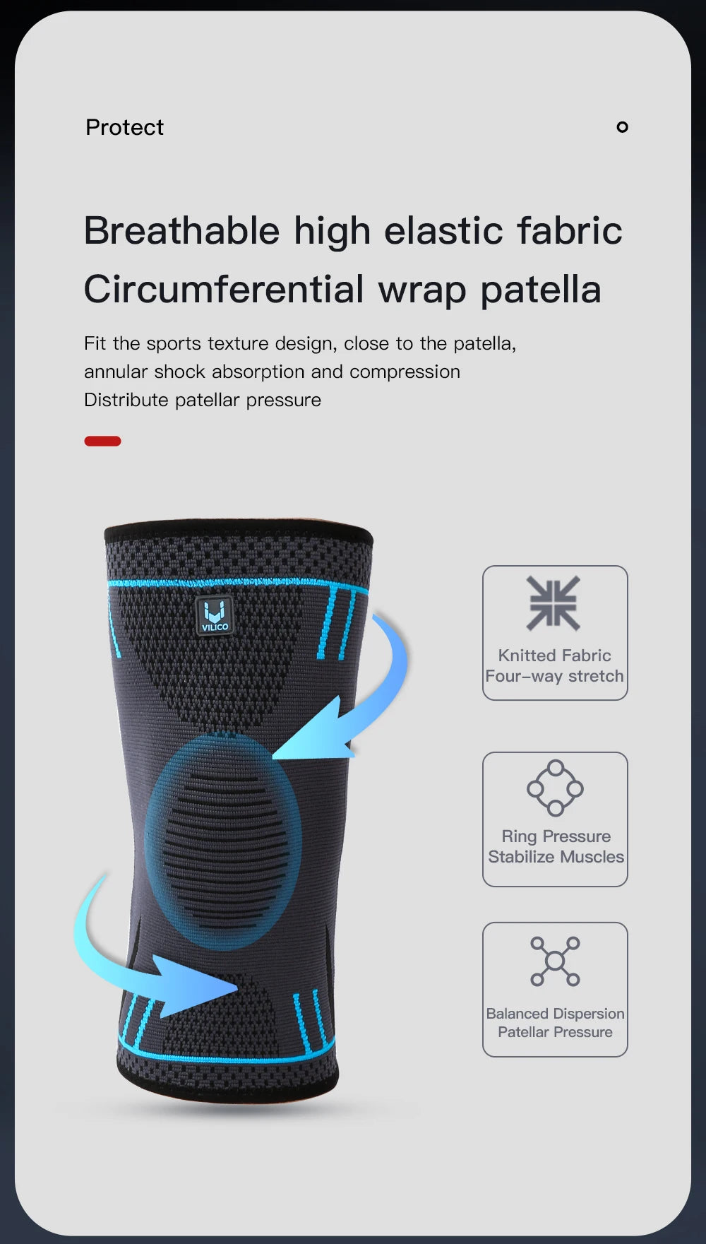 Breathable Knee Pads Brace Springs Gym Sports Protector