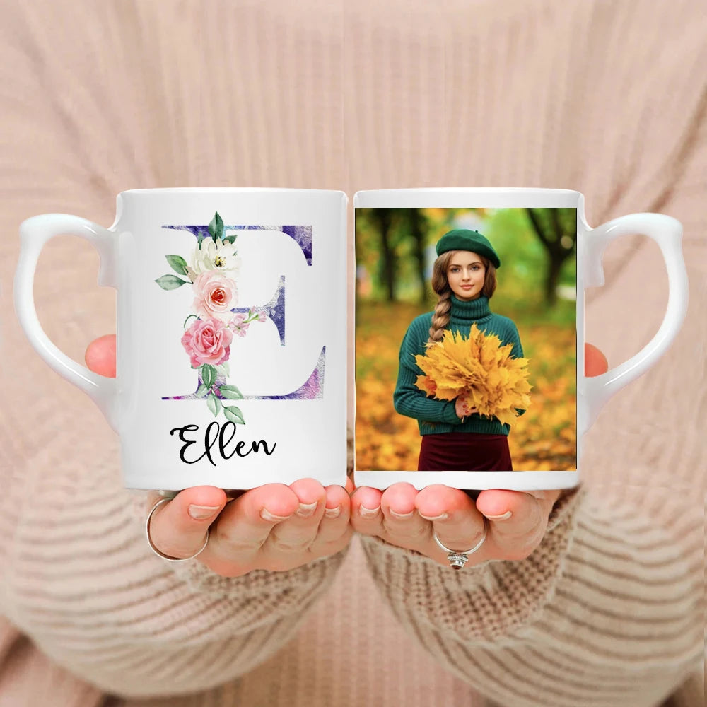 Personalized Photo & Name Mug – Custom Text White Ceramic Coffee Cup | Mother’s Day & Wedding Gift