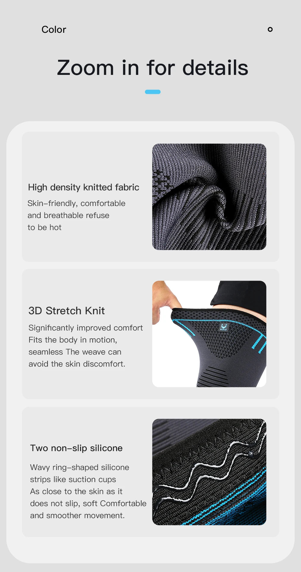 Breathable Knee Pads Brace Springs Gym Sports Protector