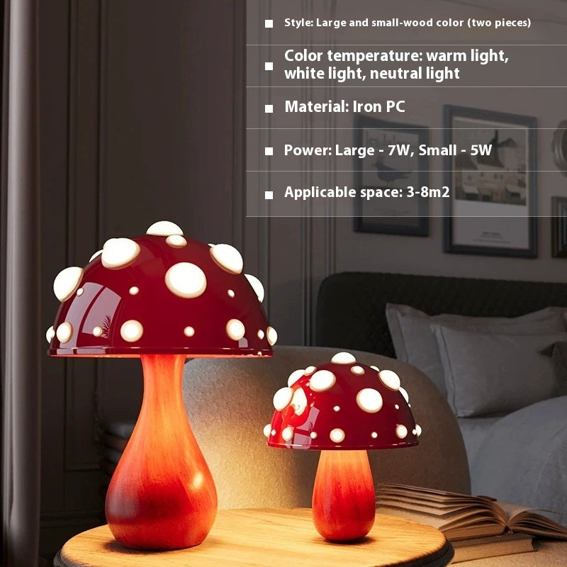 Mushroom Decorative Table Lamp Bedroom Dimming