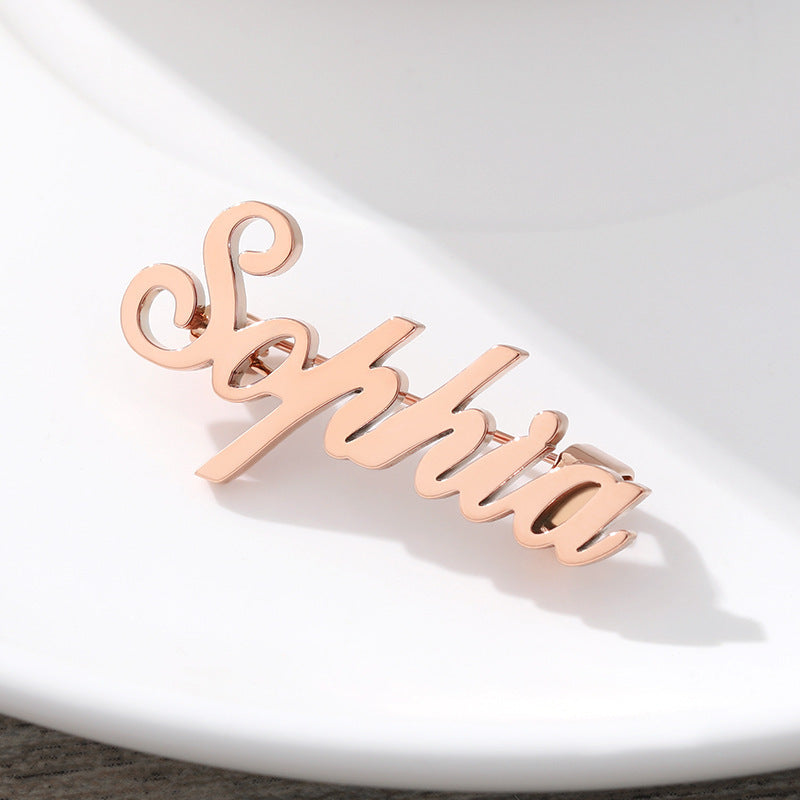 Hot Selling In Europe And America Personalized Stainless Steel Name Brooch Badge Customized Name  Customized Brooch