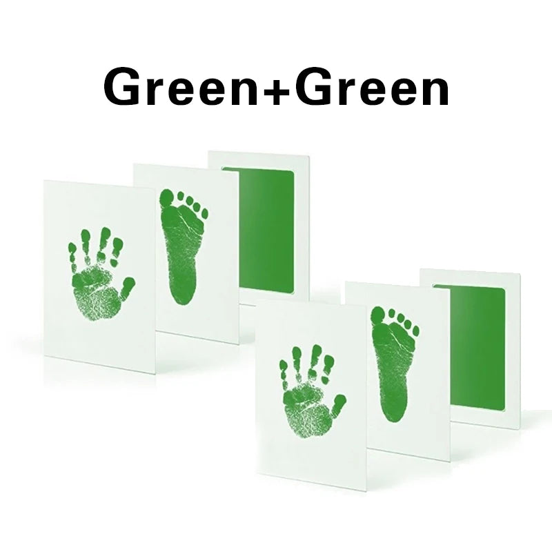 2pcs/set Newborn Baby DIY Hand Footprint Kit Ink Pads Photo Frame Handprint Toddlers Souvenir Accessories Safe Baby Shower Gift
