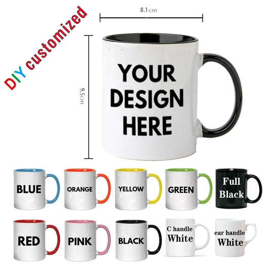 Personalized Photo Mug, Customize Family, Kids, Lovers, Logo, Text, Gift & Pets