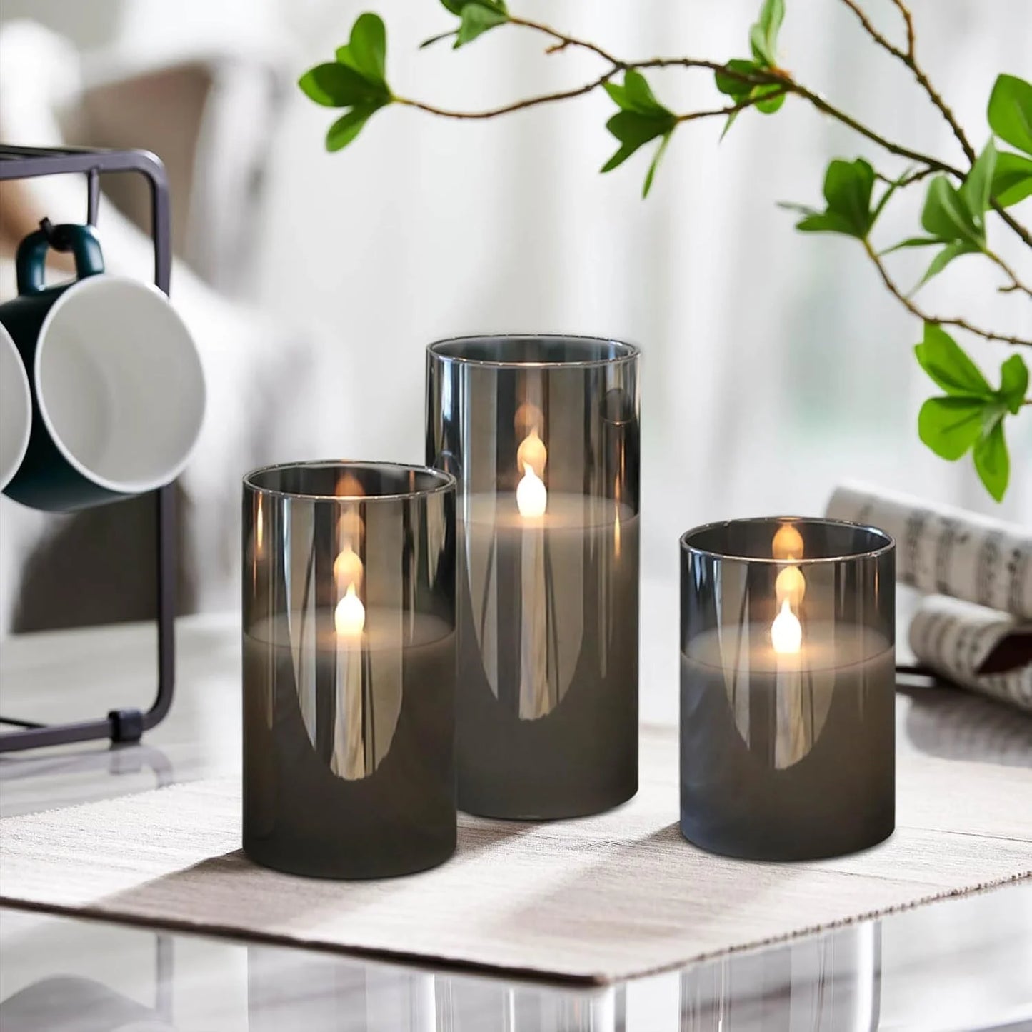 3PACK Flameless Candles Operated with Timer, Remote Control,Flickering LED Candle Battery Powered, Gift or Home Decoration
