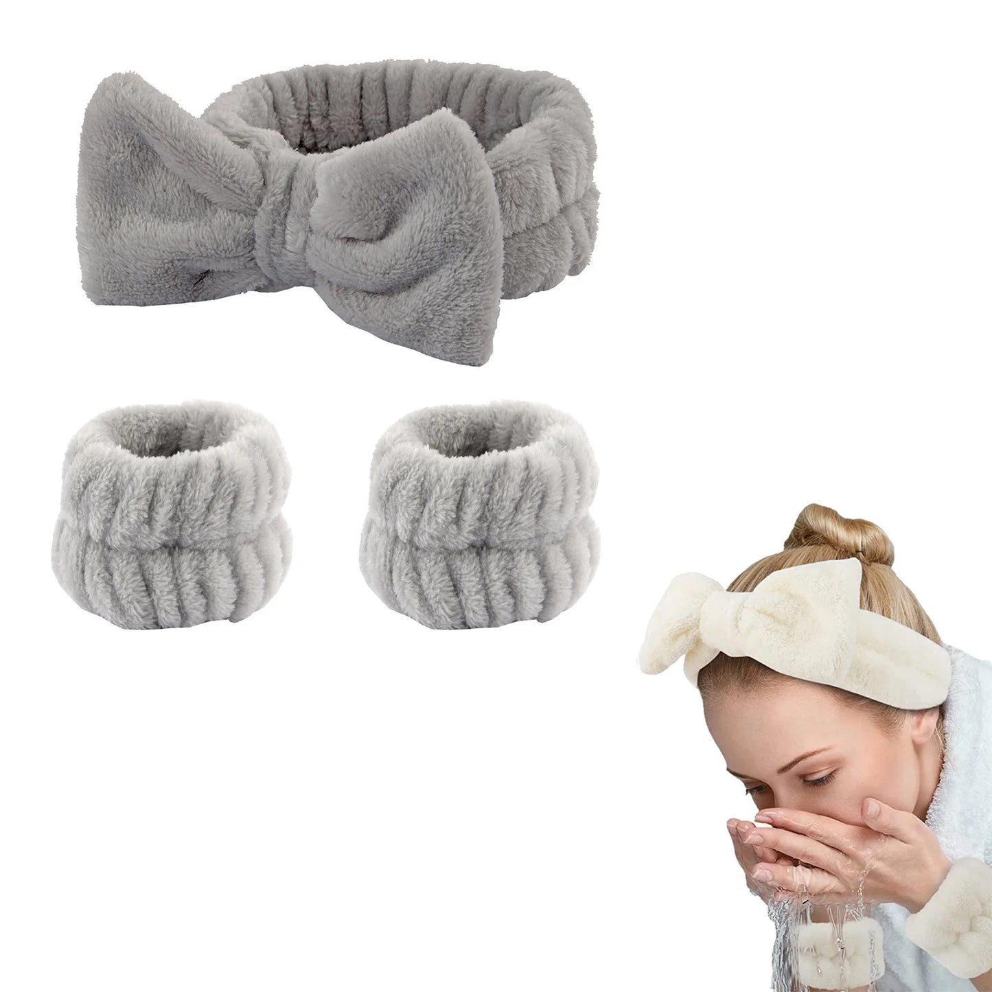 Face Wash Wristband Headband Set