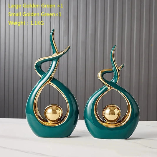 Nordic Home Decor Figurines for Interior Living Room Desk Ceramics Decoration Accessories