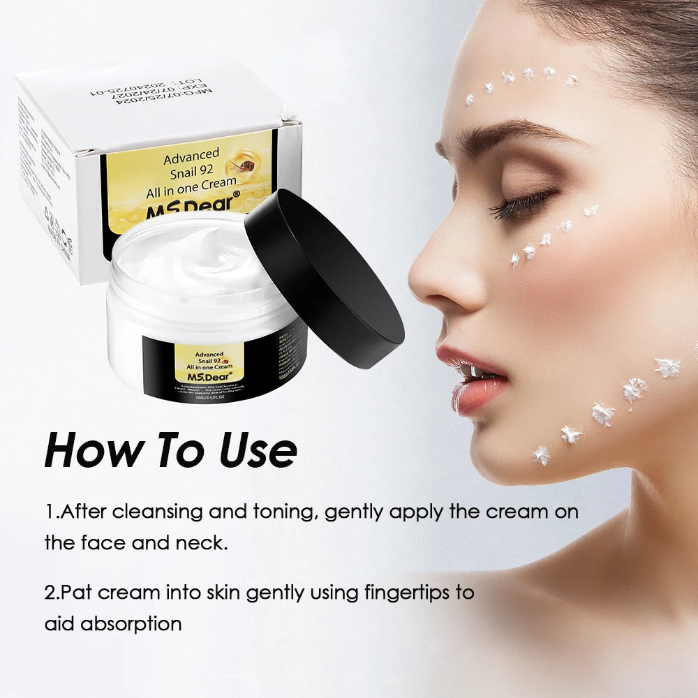 Hyaluronic Snail Cream Face Moisturizer