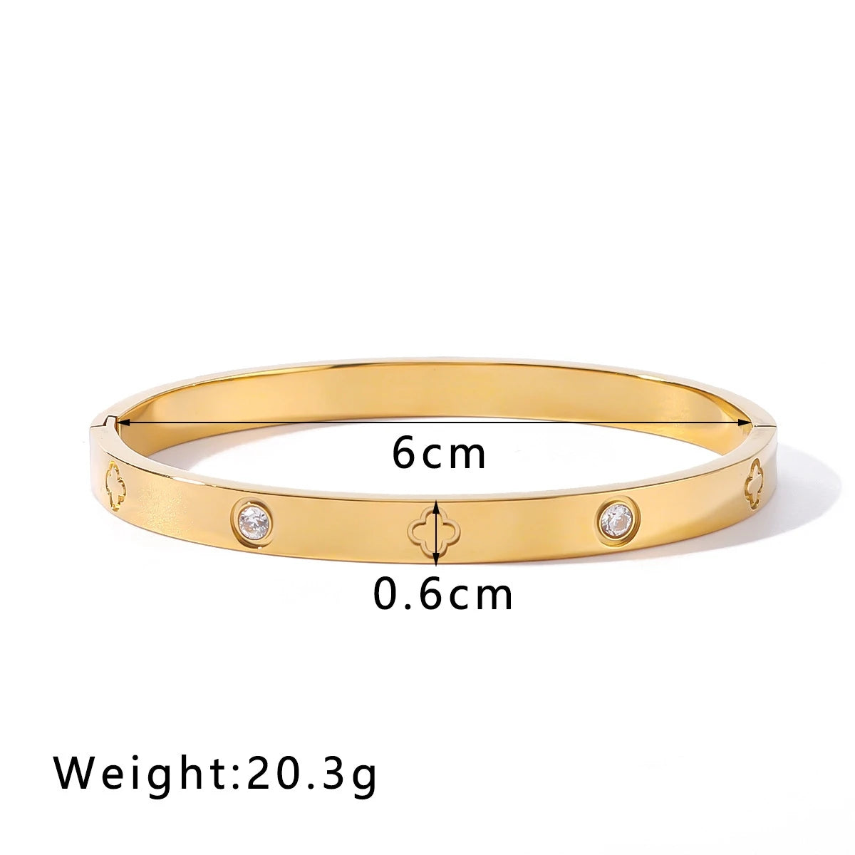Love Four-leaf Clover Imprinted Zircon Bracelet Set Women's High Quality 18K-gold-plated Not Fading Bracelet Waterproof Jewelry