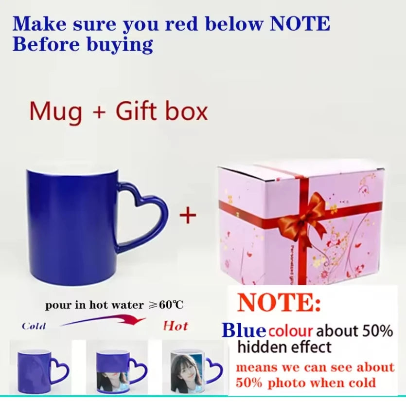 Custom Magic Color-Changing Ceramic Mug – Personalized Photo/Text Heat Reveal Cup | Gift for Dad, Family, Valentine’s Day
