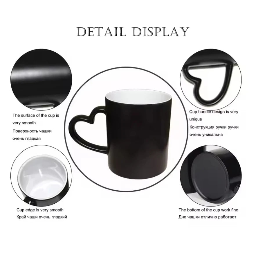 Custom Magic Color-Changing Ceramic Mug – Personalized Photo/Text Heat Reveal Cup | Gift for Dad, Family, Valentine’s Day
