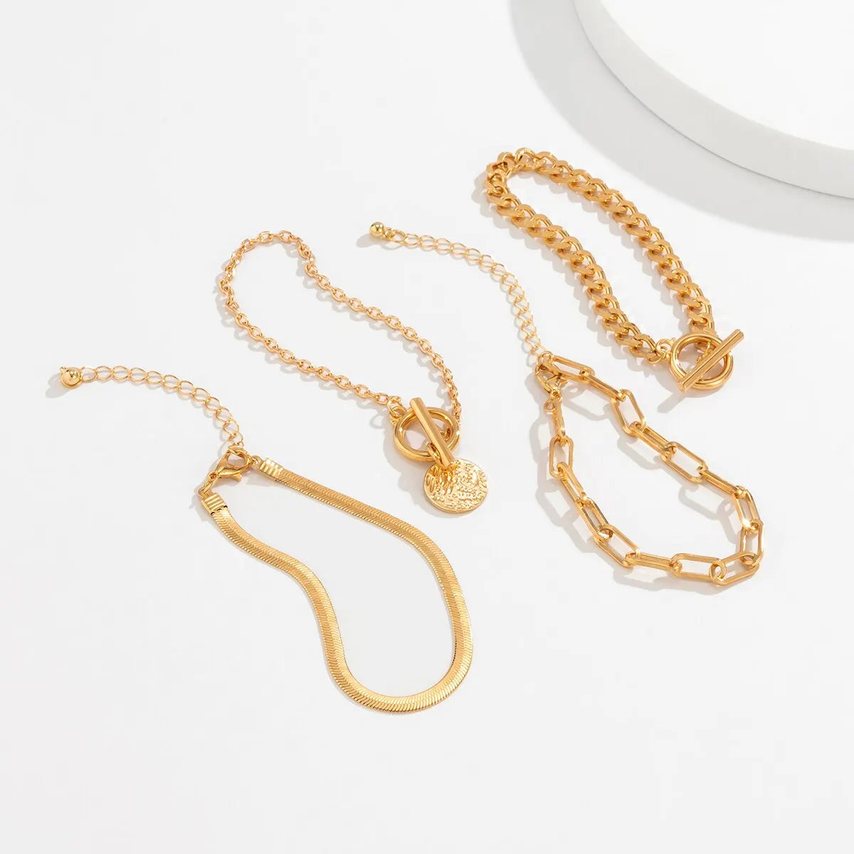 Pendant Chain Coin Bracelet for Women on Hand Vintage OT Buckle Snake Chain Charm Bangles Couple Jewelry Gift