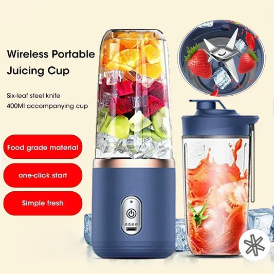 Portable Electric Juicer Cup 400ML – USB Rechargeable Wireless Fruit Blender | Automatic Smoothie Maker