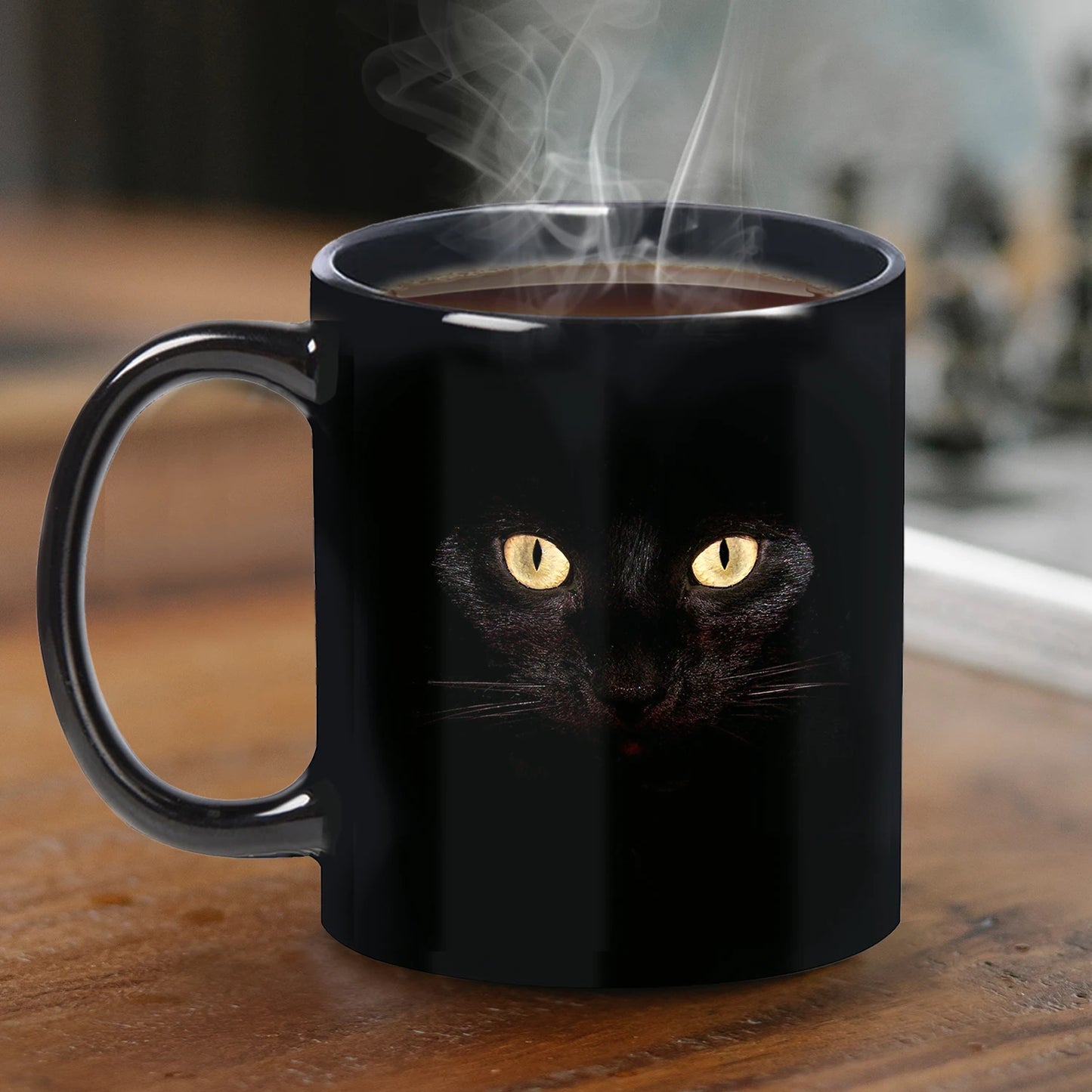 Black Cat Coffee Mug 11oz – Cute Cat Lover Gift | Birthday, Valentine’s, or Halloween Mug