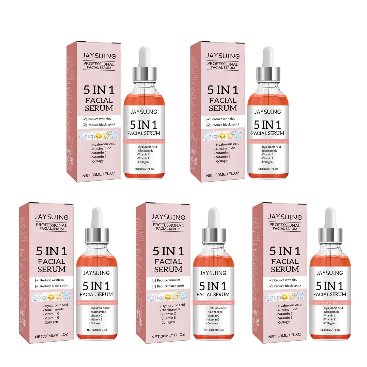 5-in-1 Vitamin Facial Serum – Firming & BrighteningC Hyaluronic Acid Face Serum