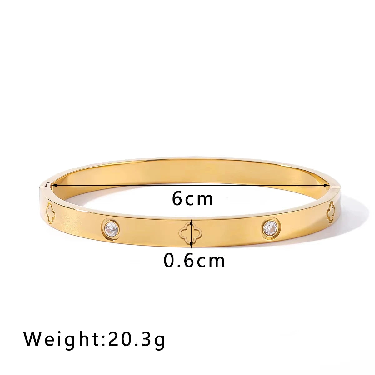 Love Four-leaf Clover Imprinted Zircon Bracelet Set Women's High Quality 18K-gold-plated Not Fading Bracelet Waterproof Jewelry