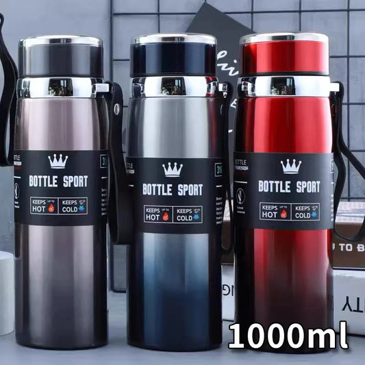 1L Stainless Steel Thermal Water Bottle – Hot & Cold Thermos for Coffee, Tea, or Travel