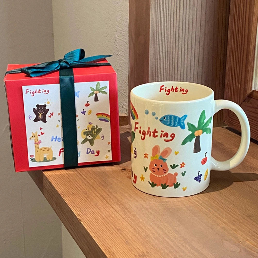 Personalised Personalized Cartoon Dog Mug – Cute Custom Water Drinking Cup | Gift for Friends & FamilyCartoon Dog Mug Fashion Handheld Water Drinking Cup Present For Friends Family