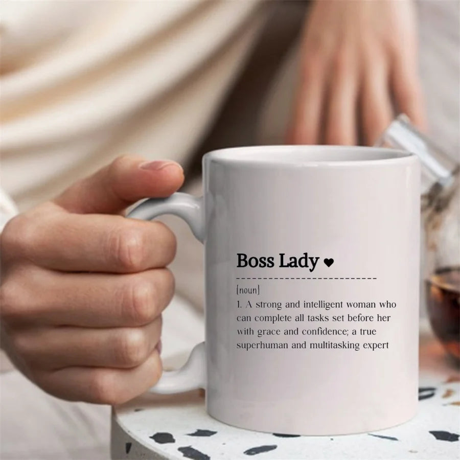 Boss Lady Mug 11oz – Funny Like a Boss Coffee Cup | Birthday Gift for Women, Ceramic Tea Mug