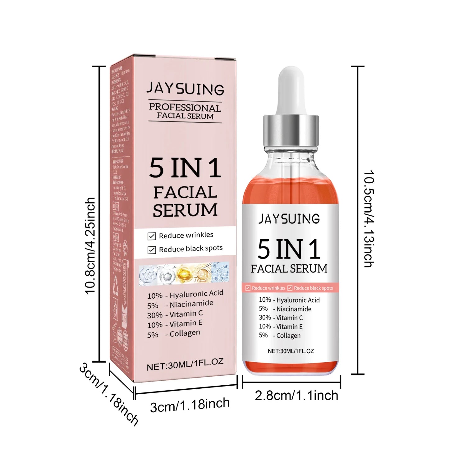 5-in-1 Vitamin Facial Serum – Firming & BrighteningC Hyaluronic Acid Face Serum