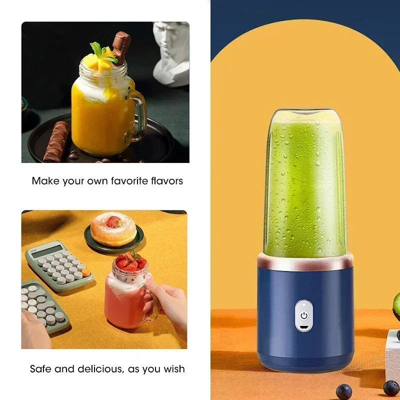 Portable Electric Juicer Cup 400ML – USB Rechargeable Wireless Fruit Blender | Automatic Smoothie Maker