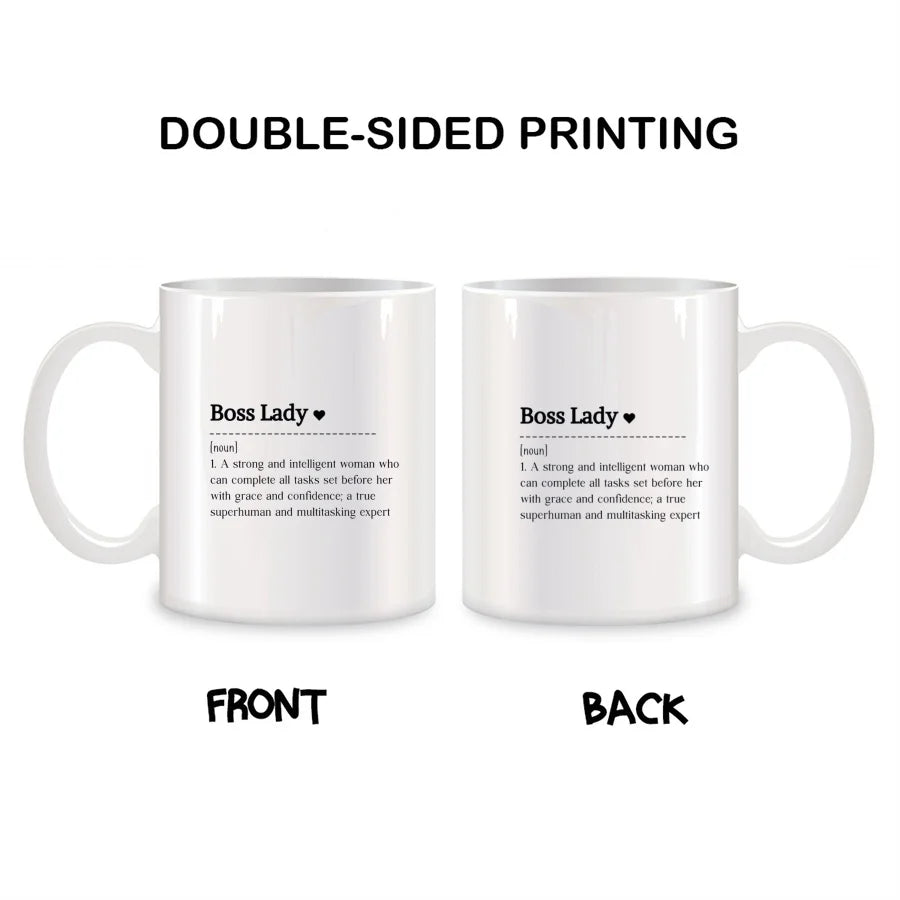 Boss Lady Mug 11oz – Funny Like a Boss Coffee Cup | Birthday Gift for Women, Ceramic Tea Mug