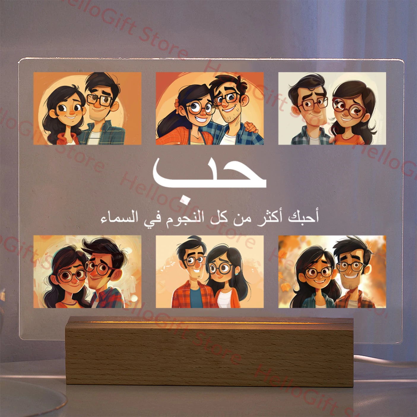 Personalized Custom Photo Text 3D Acrylic Lamp Customized Bedroom Night Light for MOM DAD LOVE Family Birthday