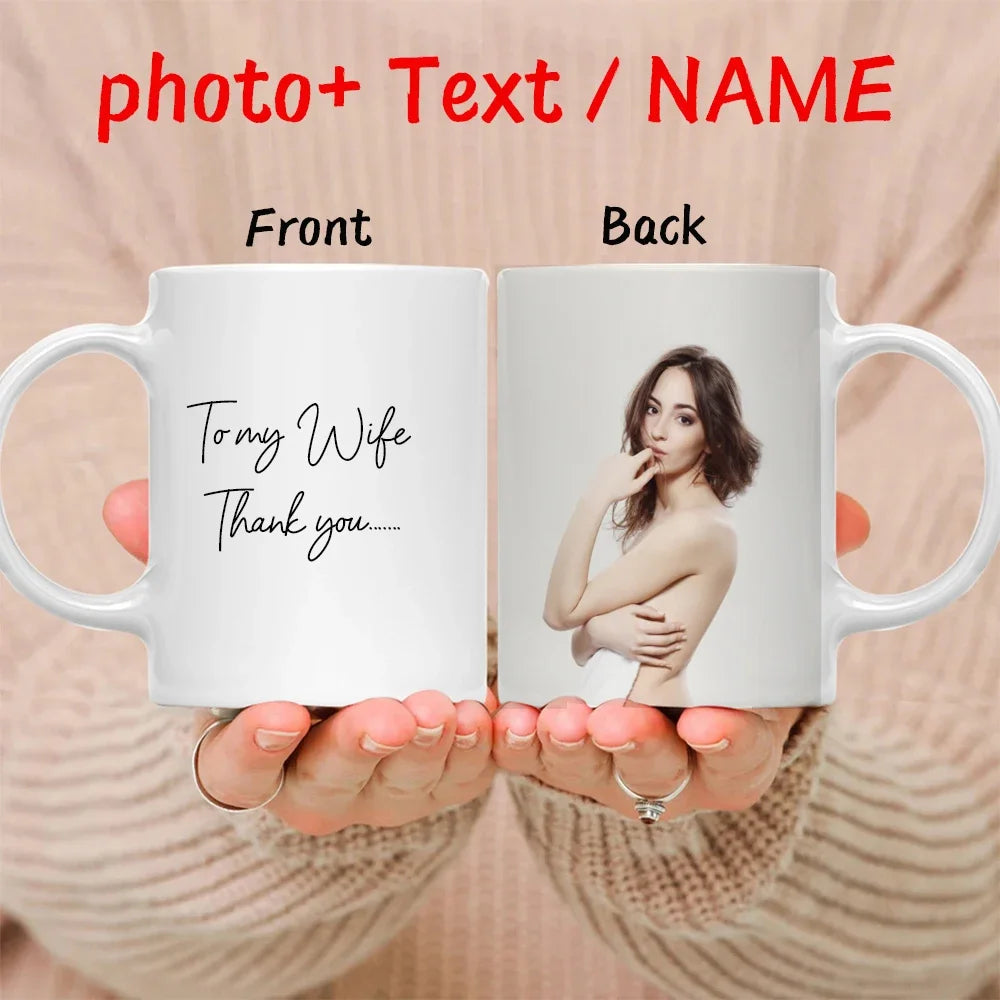 Custom Photo & Name Coffee Mug – Personalized Text, Pet, Family, or Couple Gift Tea Cup