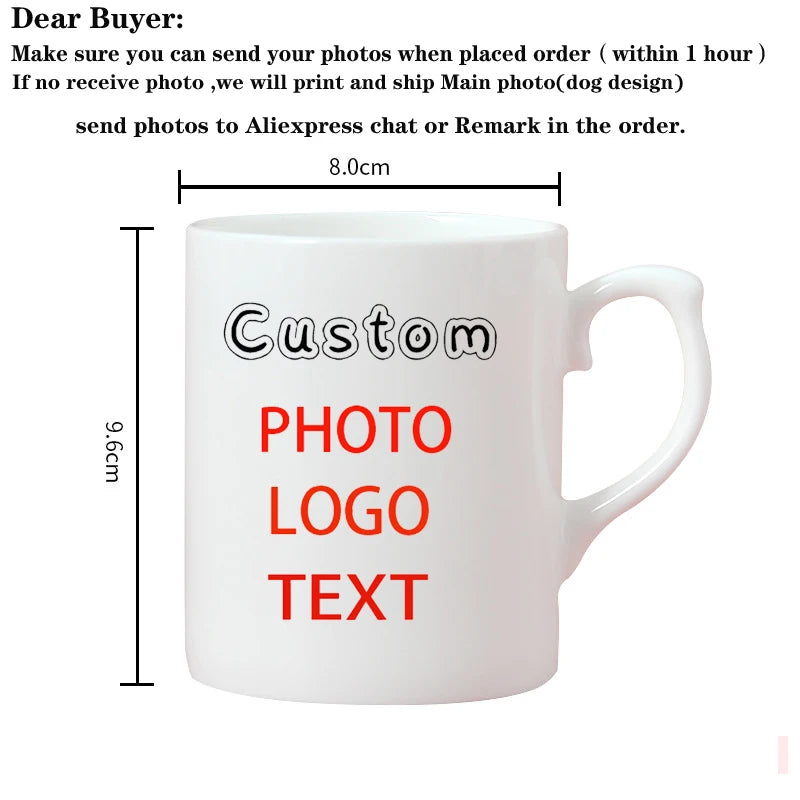 Personalized Photo Mug, Customize Family, Kids, Lovers, Logo, Text, Gift & Pets