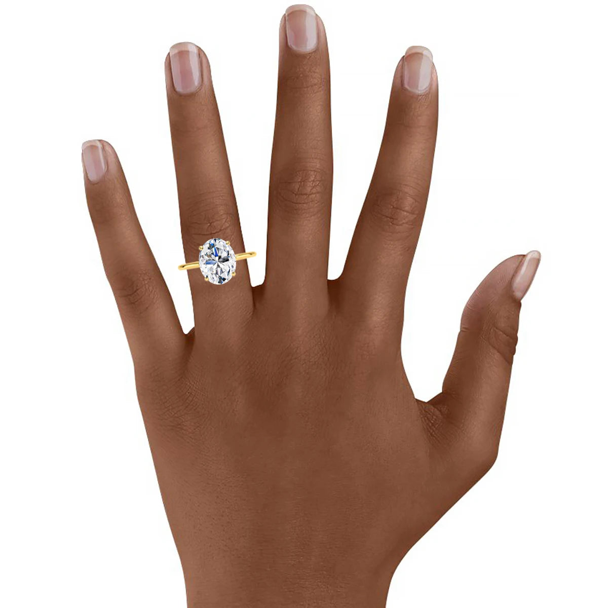Oval Moissanite Diamond Ring for Women 100% 14K Gold Egg Shaped Wedding Band Classic Luxury Jewelry Certified