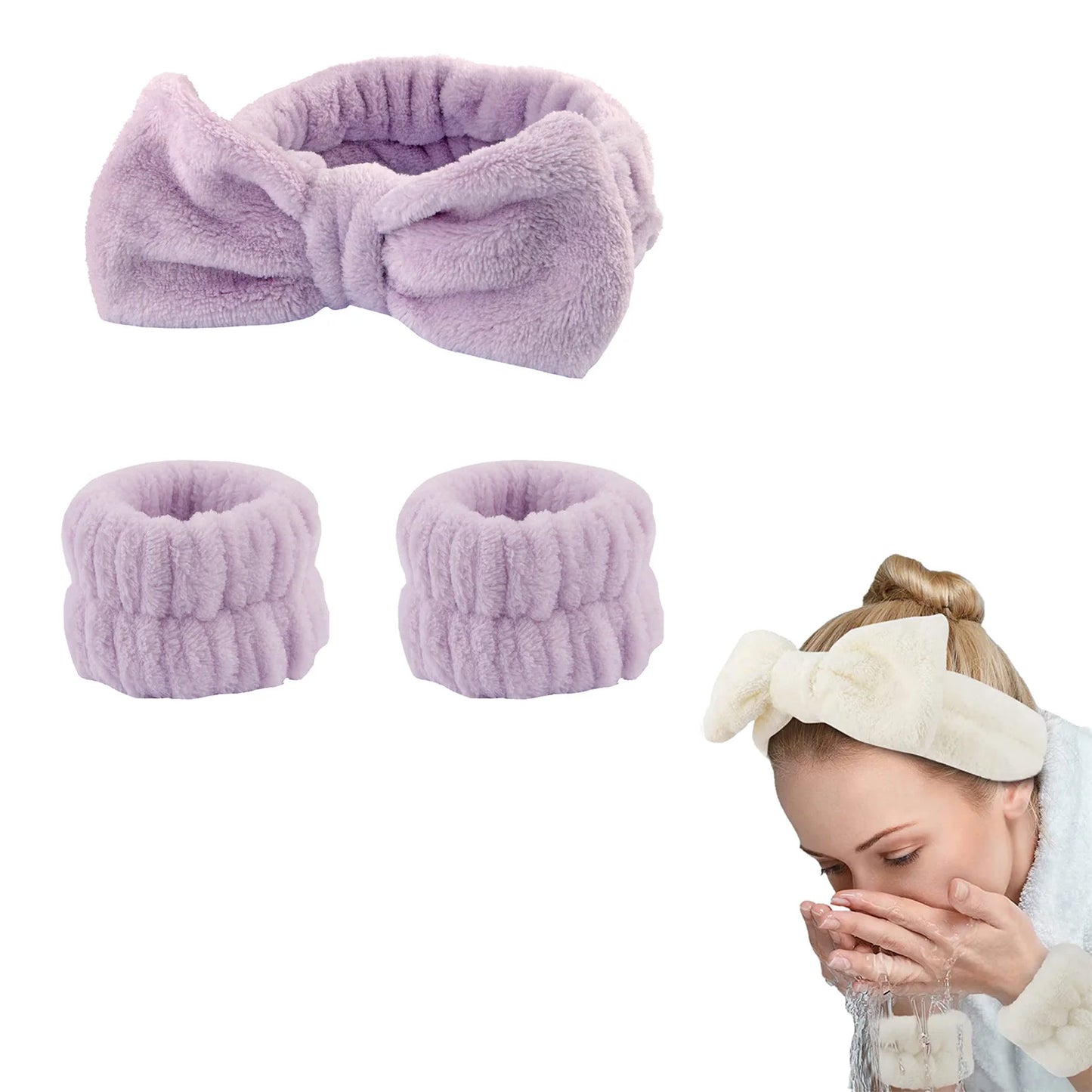 Face Wash Wristband Headband Set