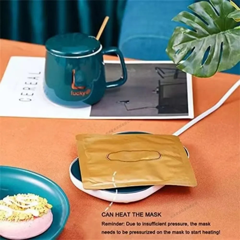 USB Recharge Warm Soup Cups Coffee Mug with Lid and Gift Box Storage Bag Set Ceramics Cup with Stainless Steel Spoon Coffee Cups