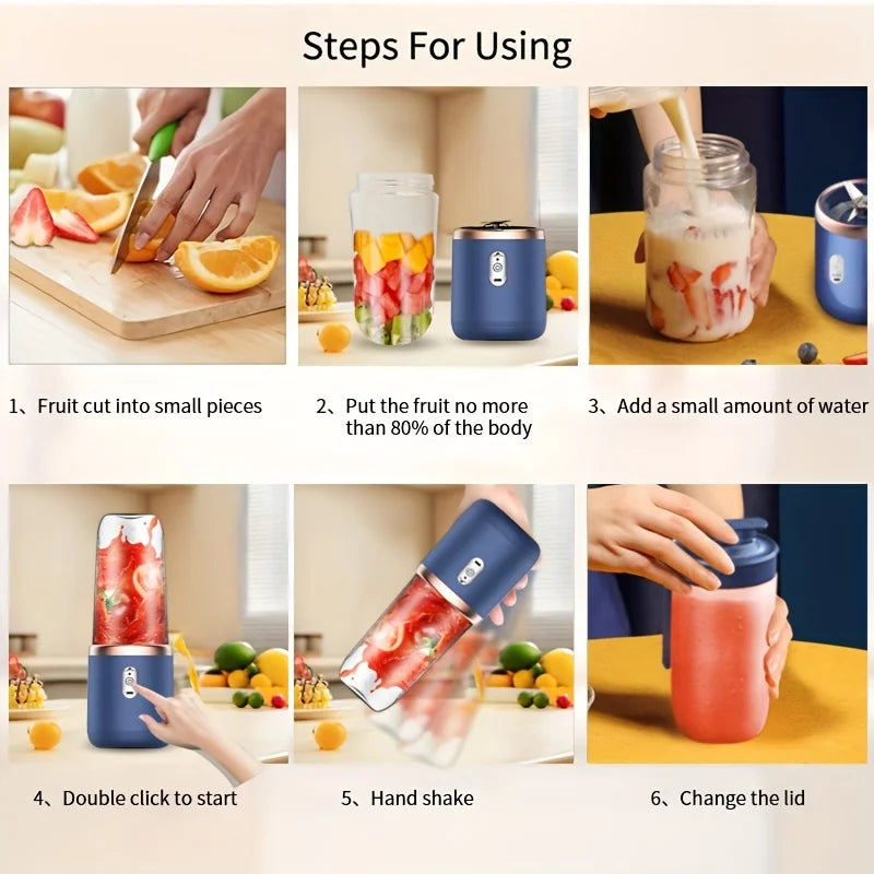 6 Blades Portable Fruit Juice Blender