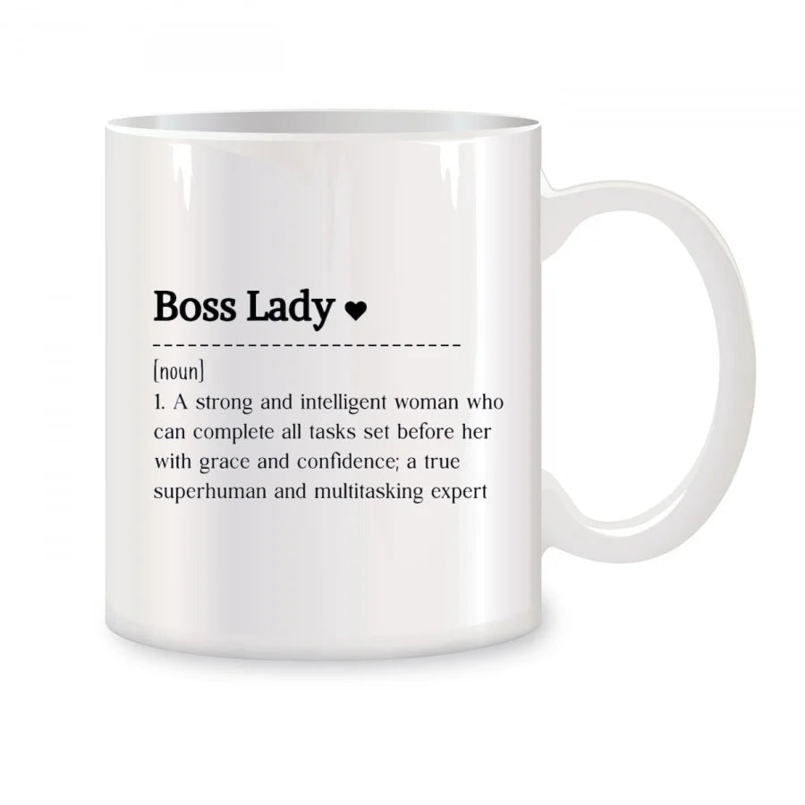 Boss Lady Mug 11oz – Funny Like a Boss Coffee Cup | Birthday Gift for Women, Ceramic Tea Mug