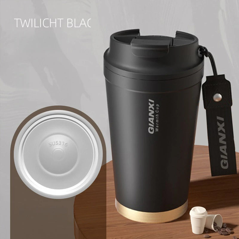 GIANXI Stainless Steel Coffee Thermos Cup Retro Woven Lanyard Portable Heavy Caliber Easy To Clean Coffee Cold Cup Coffee Cup