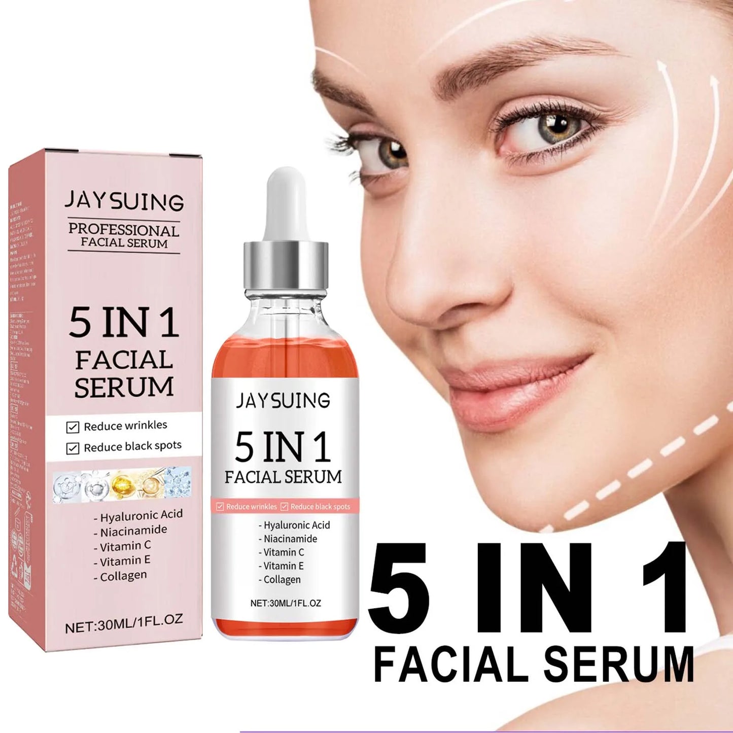 5-in-1 Vitamin Facial Serum – Firming & BrighteningC Hyaluronic Acid Face Serum