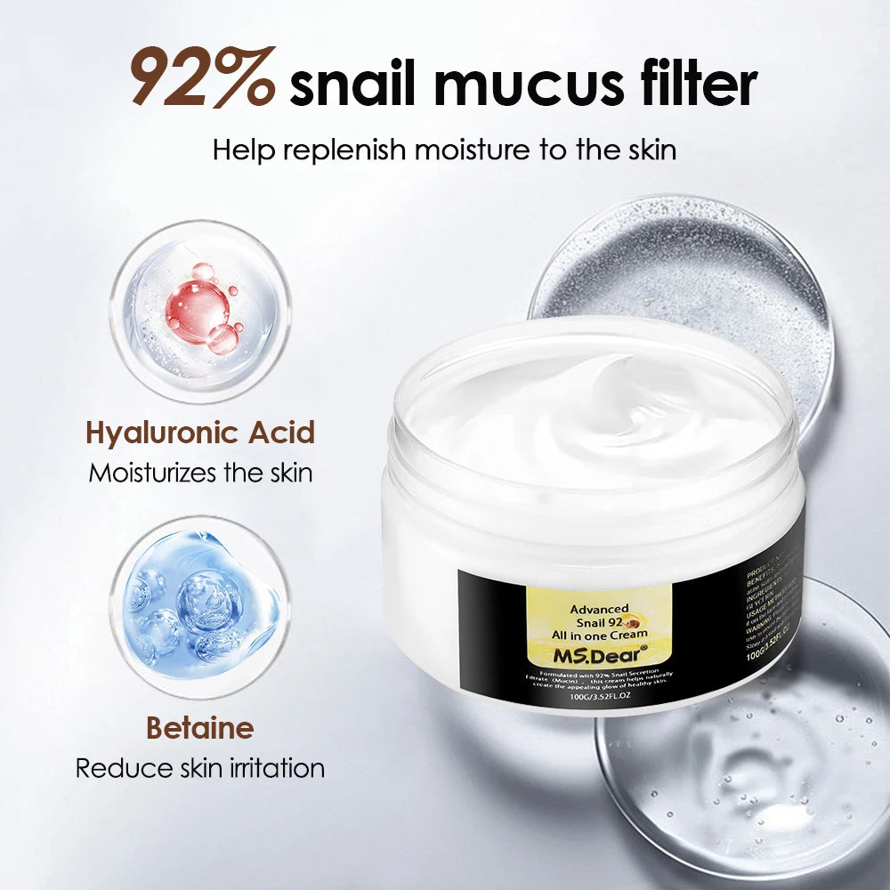 Hyaluronic Snail Cream Face Moisturizer