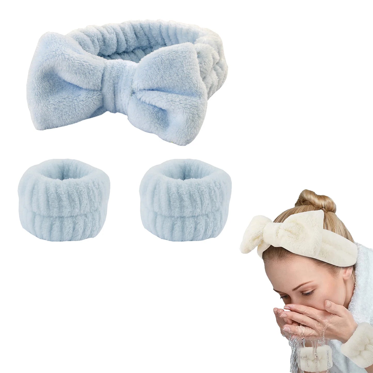 Face Wash Wristband Headband Set