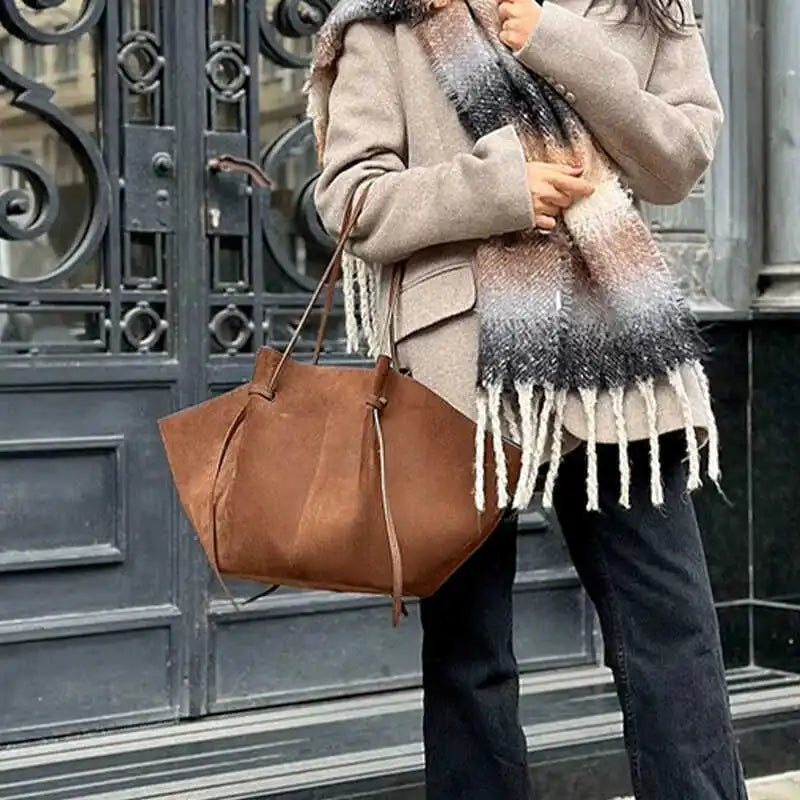 Faux Suede Tote Bags For Women Luxury Designer Handbags Purses 2025 New In Vintage Large Capacity Shoulder Custom Name Initials