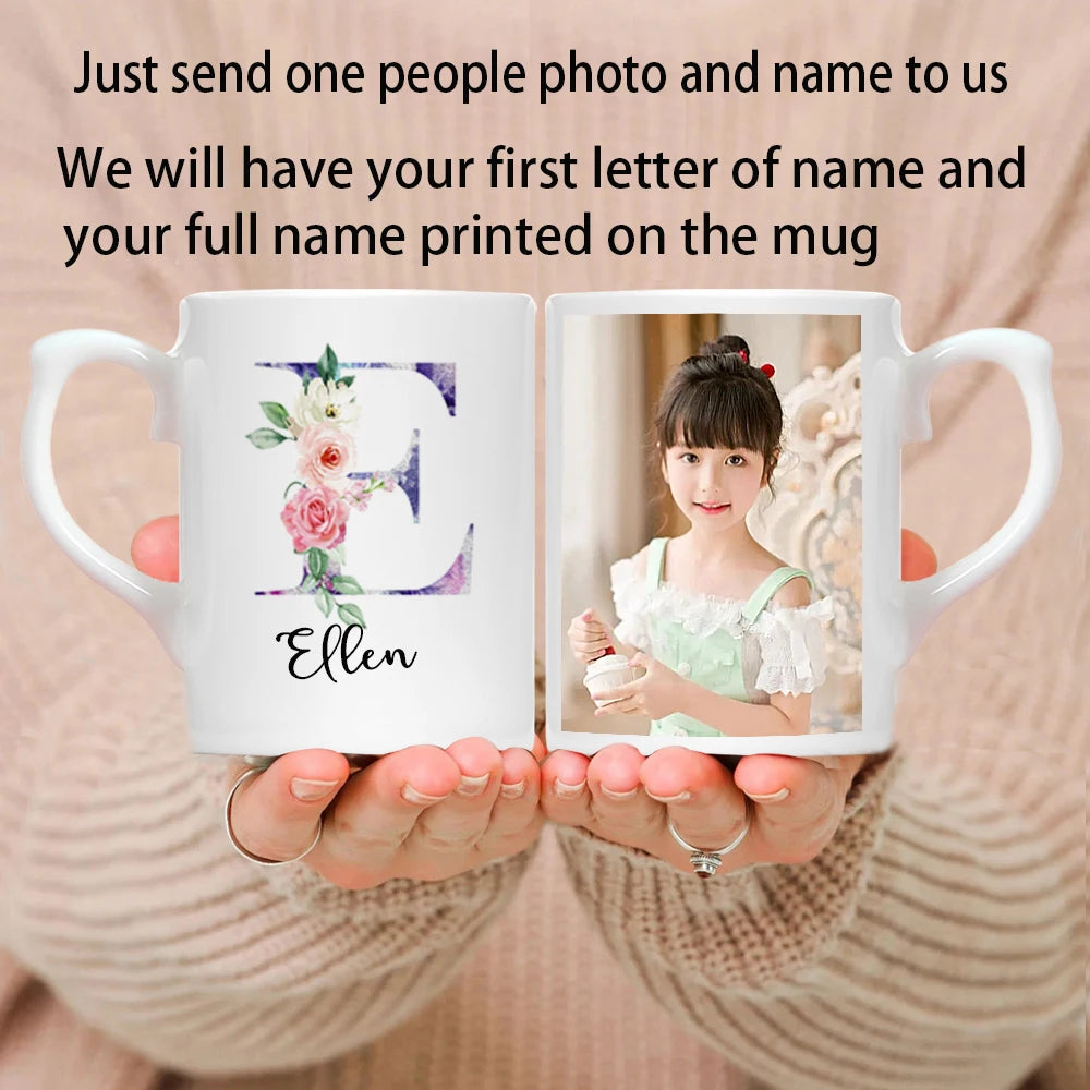 Personalized Photo & Name Mug – Custom Text White Ceramic Coffee Cup | Mother’s Day & Wedding Gift